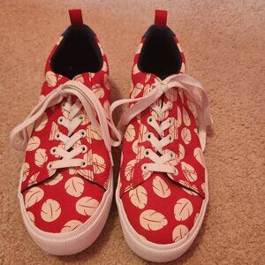Disney Lilo & Stitch Low-Top Women's Red & White Sneakers- Size 9
